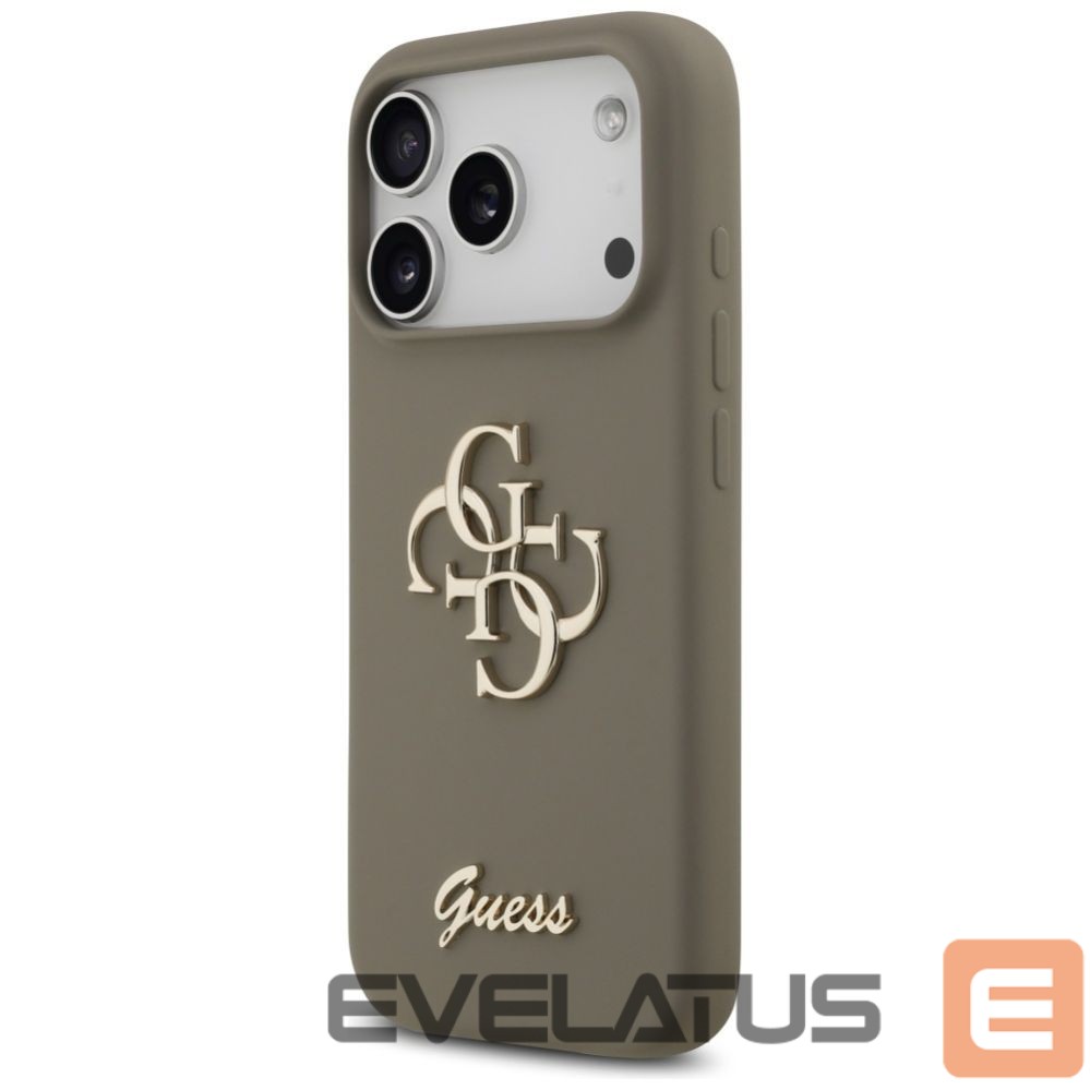 Citas preces Guess Guess Silicone Big 4G Script Case for iPhone 17 Pro - Brown