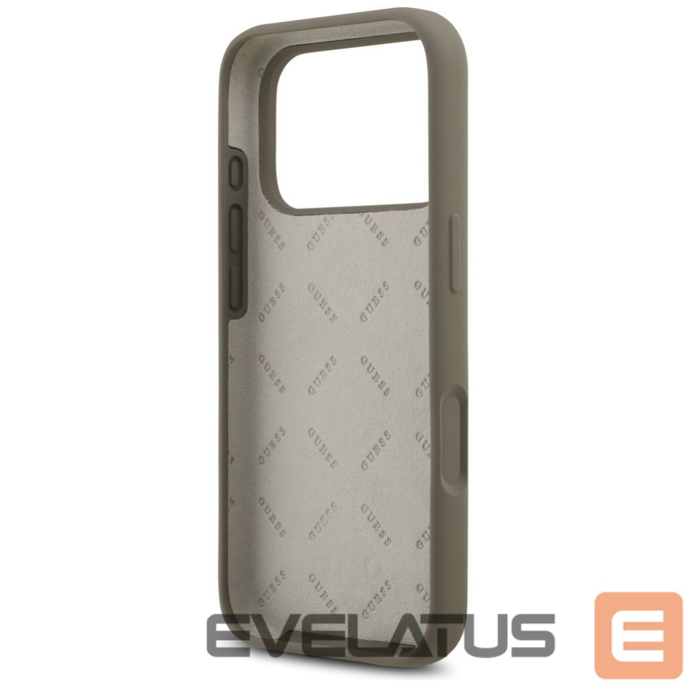 Citas preces Guess Guess Silicone Big 4G Script Case for iPhone 17 Pro - Brown