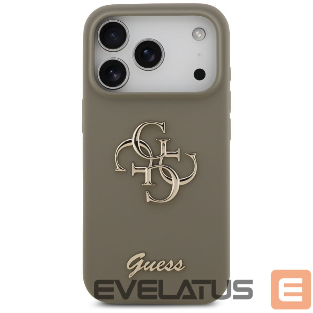 Citas preces Guess Guess Silicone Big 4G Script Case for iPhone 17 Pro - Brown