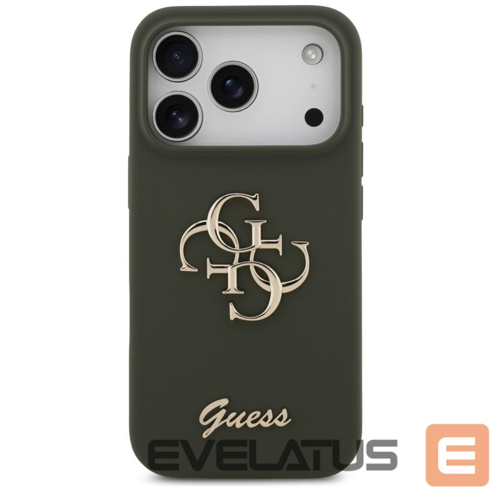 Citas preces Guess Guess Silicone Big 4G Script Case for iPhone 17 Pro - Green