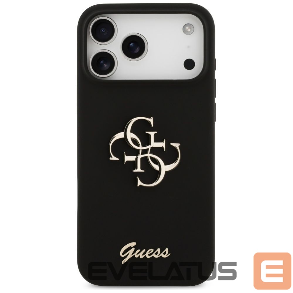 Citas preces Guess Guess Silicone Big 4G Script Case for iPhone 17 Pro Max - Black