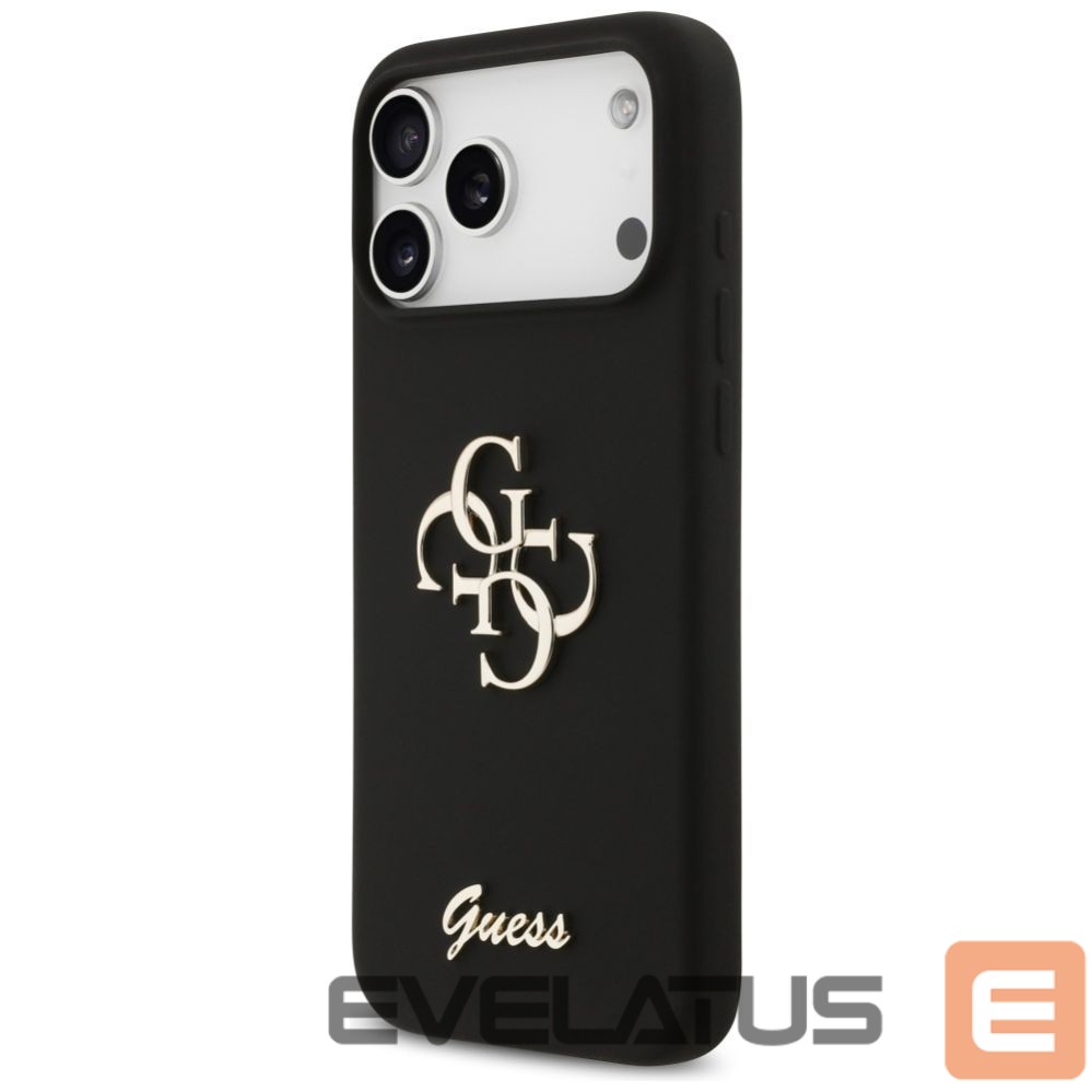 Citas preces Guess Guess Silicone Big 4G Script Case for iPhone 17 Pro Max - Black
