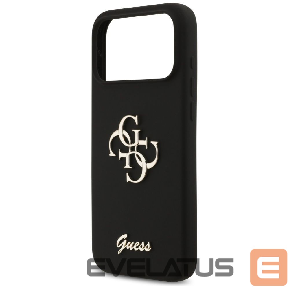Citas preces Guess Guess Silicone Big 4G Script Case for iPhone 17 Pro Max - Black