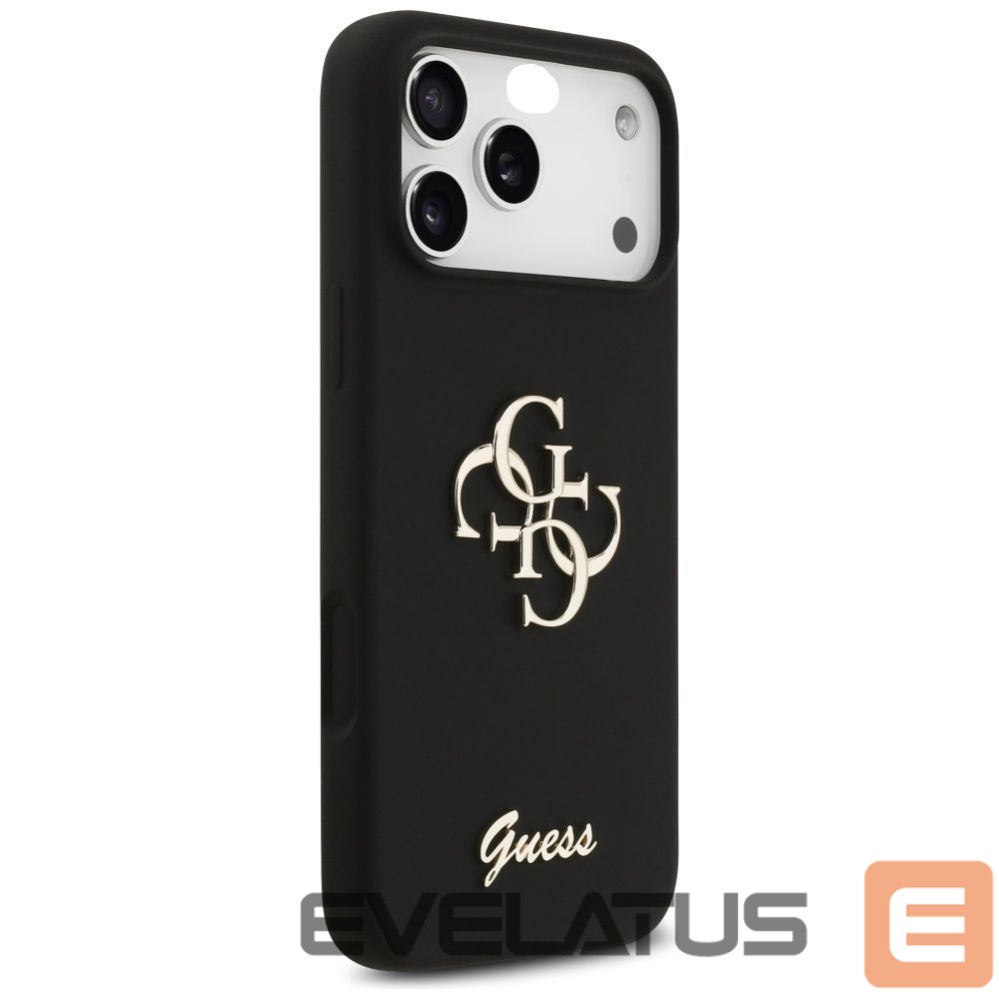 Citas preces Guess Guess Silicone Big 4G Script Case for iPhone 17 Pro Max - Black