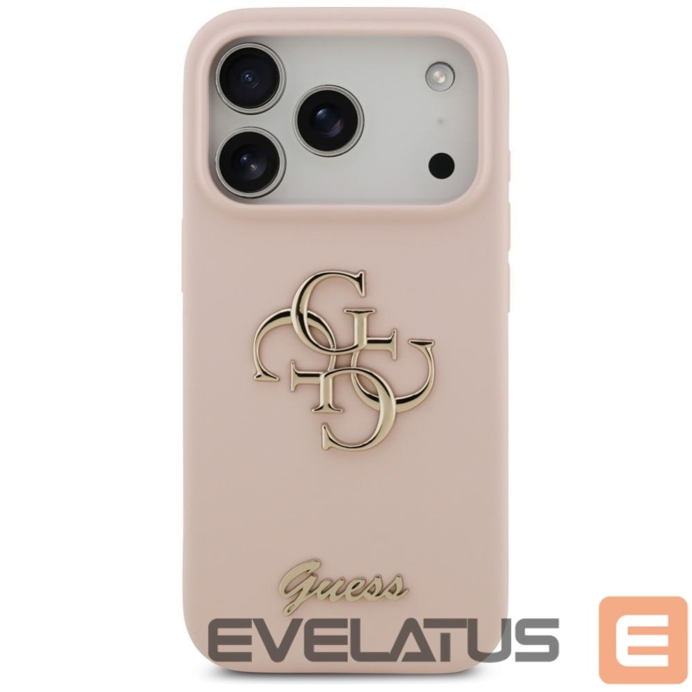 Citas preces Guess Guess Silicone Big 4G Script Case for iPhone 17 Pro - Pink