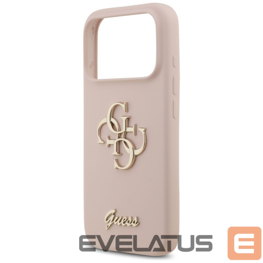 Citas preces Guess Guess Silicone Big 4G Script Case for iPhone 17 Pro - Pink