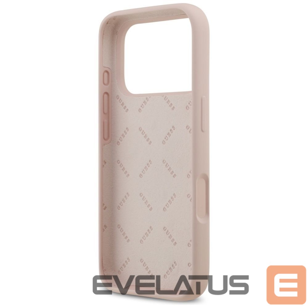 Citas preces Guess Guess Silicone Big 4G Script Case for iPhone 17 Pro - Pink