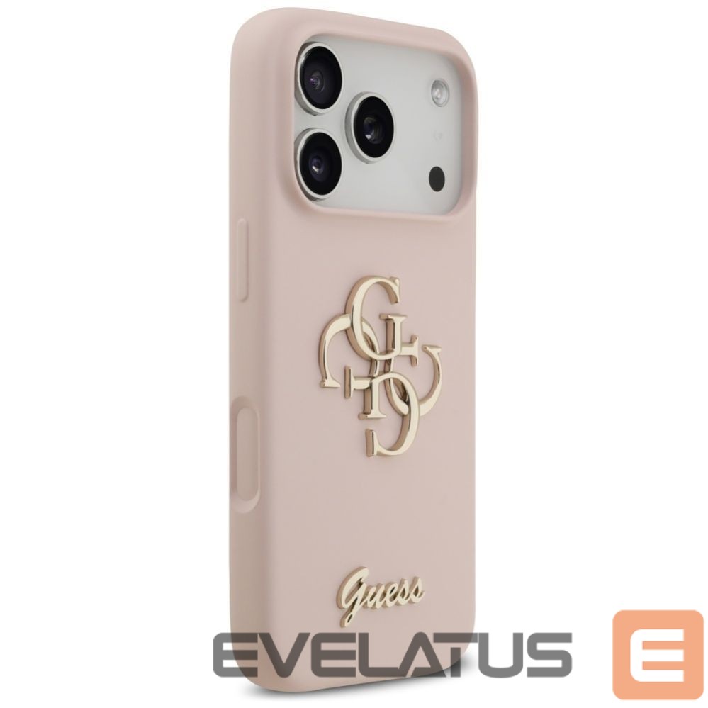 Citas preces Guess Guess Silicone Big 4G Script Case for iPhone 17 Pro - Pink