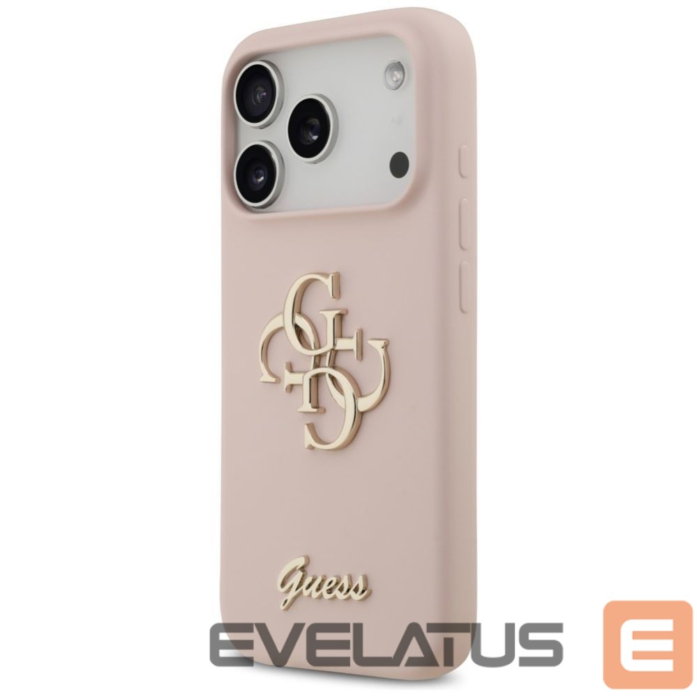 Citas preces Guess Guess Silicone Big 4G Script Case for iPhone 17 Pro - Pink
