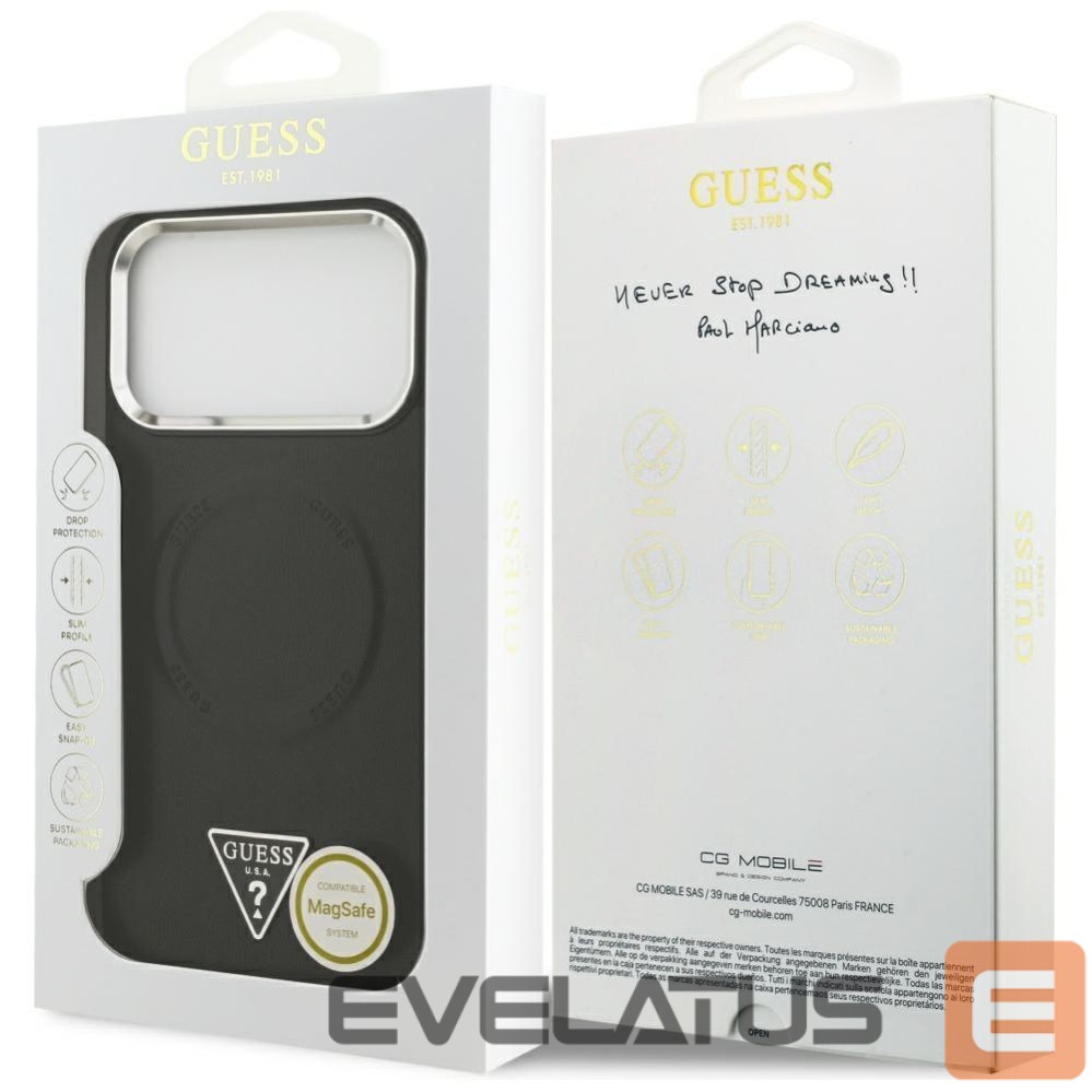 Citas preces Guess Guess Triangle Logo MagSafe Case for iPhone 17 Pro Max - Black