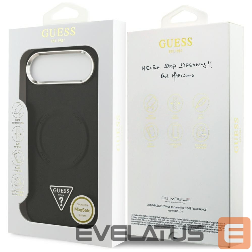 Citas preces Guess Guess Triangle Logo MagSafe Case for iPhone Air - Black