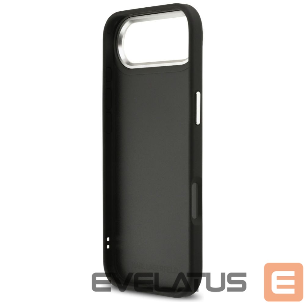 Citas preces Karl Lagerfeld Karl Lagerfeld FW Grained Karl & Choupette Heads Pins & Logo iPhone Air Case - Black