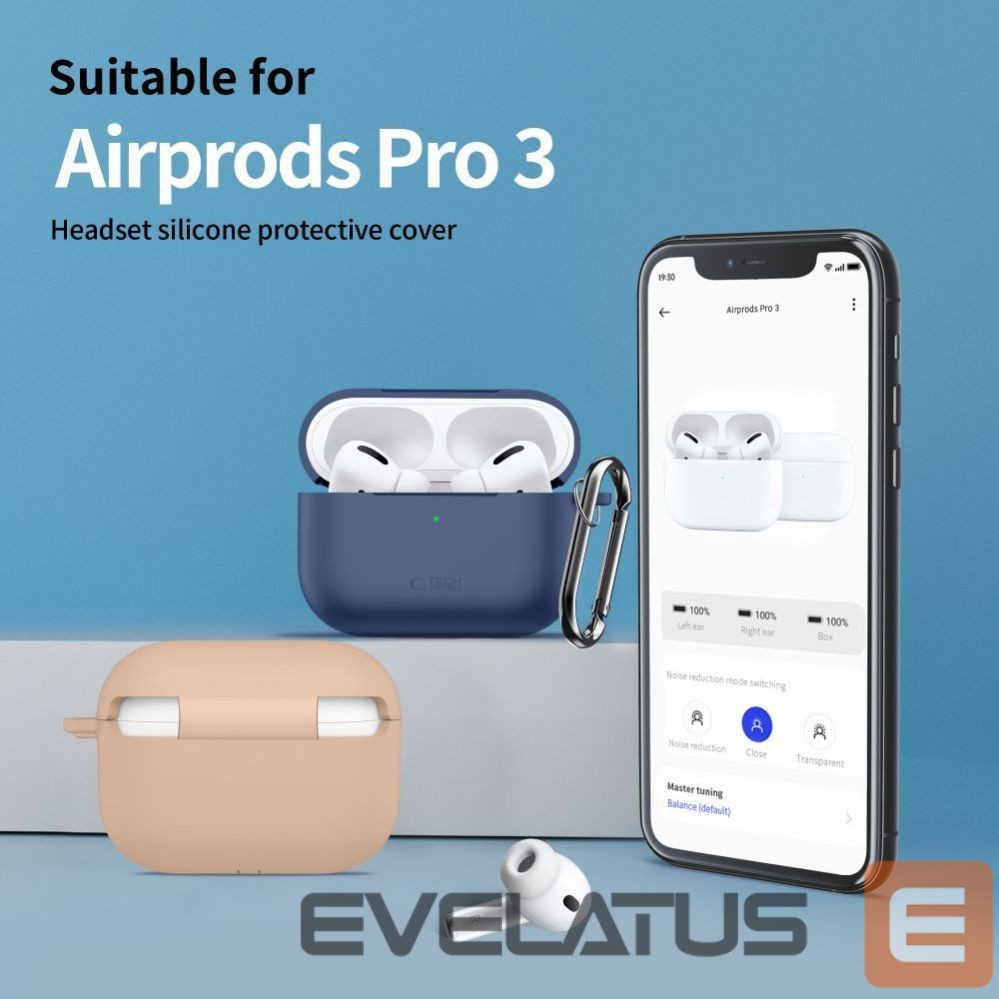 Citas preces Tech-Protect Tech-Protect Silicone Hook Case for AirPods Pro - Gray