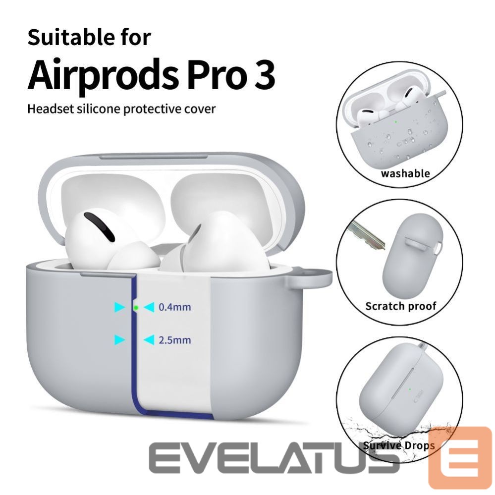 Citas preces Tech-Protect Tech-Protect Silicone Hook Case for AirPods Pro - Gray