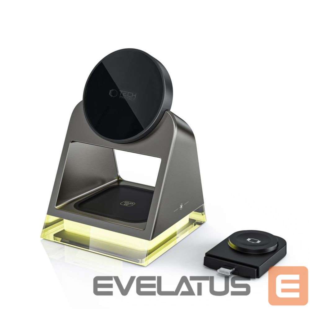 Citas preces Tech-Protect Tech-Protect QI15W-A43 3in1 Wireless Charger with MagSafe for Apple Devices - Black