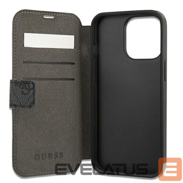 Citas preces Guess Guess GUBKP13X4GMGGR iPhone 13 Pro Max 6.7" gray/gray book 4G Big Metal Logo