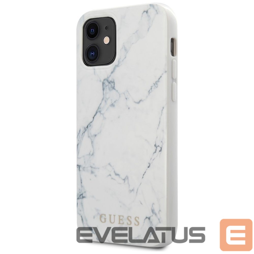 Citas preces Guess Guess Marble Case for iPhone 12 mini 5.4" - White