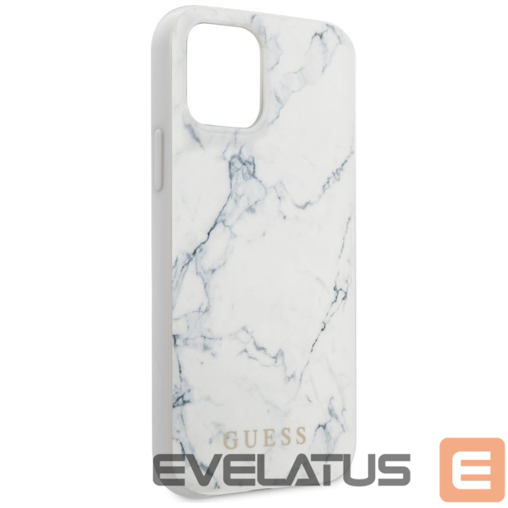 Citas preces Guess Guess Marble Case for iPhone 12 mini 5.4" - White
