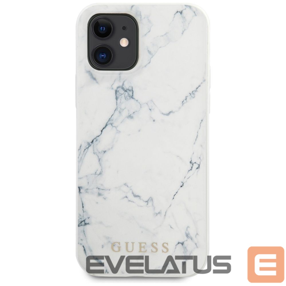 Citas preces Guess Guess Marble Case for iPhone 12 mini 5.4" - White
