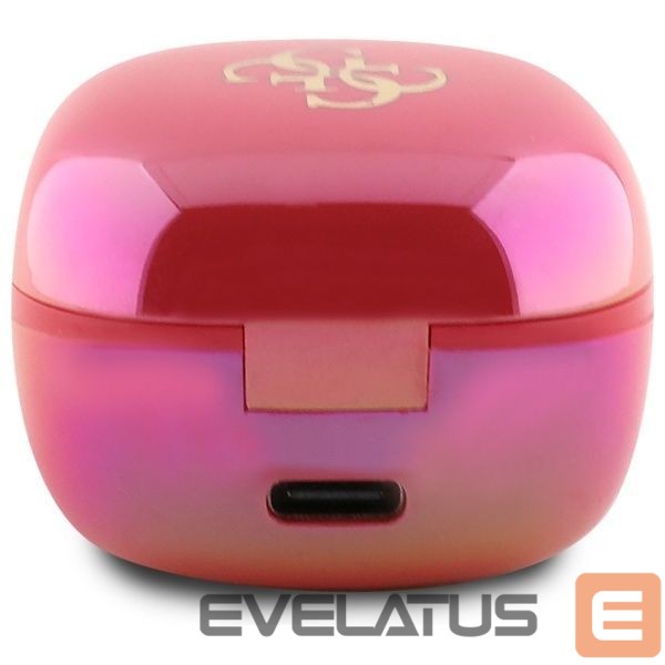 Citas preces Guess Guess Bluetooth headphones GUTWSJ144ESF TWS + docking station fuchsia/fuschia Iridescent 4G Printed Logo