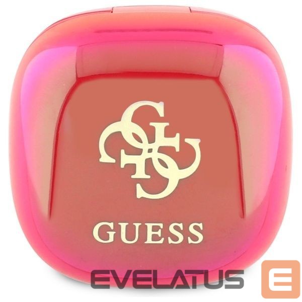 Citas preces Guess Guess Bluetooth headphones GUTWSJ144ESF TWS + docking station fuchsia/fuschia Iridescent 4G Printed Logo