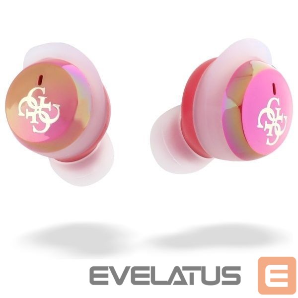 Citas preces Guess Guess Bluetooth headphones GUTWSJ144ESF TWS + docking station fuchsia/fuschia Iridescent 4G Printed Logo