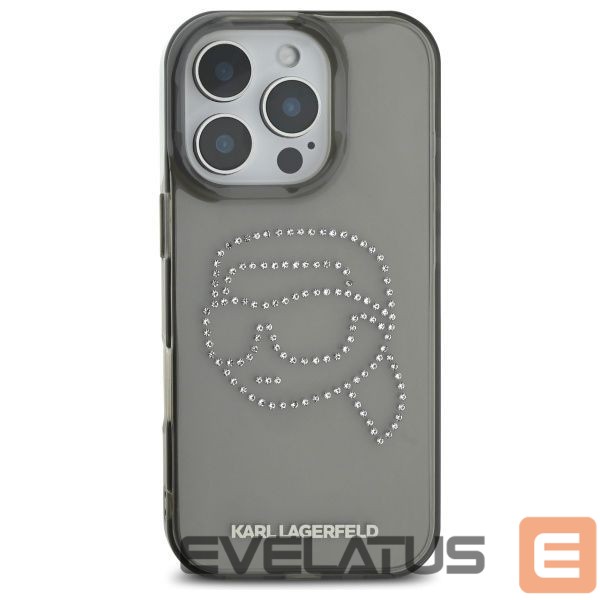 Citas preces Karl Lagerfeld Karl Lagerfeld KLHCP16XHKHDCELK iPhone 16 Pro Max 6.9" black/black hardcase IML Rhinestones Karl Head