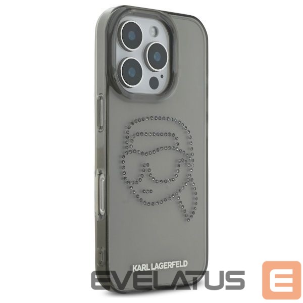 Citas preces Karl Lagerfeld Karl Lagerfeld KLHCP16XHKHDCELK iPhone 16 Pro Max 6.9" black/black hardcase IML Rhinestones Karl Head