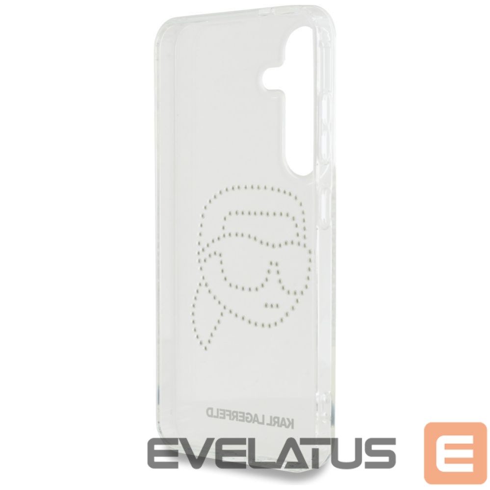 Citas preces Karl Lagerfeld Case Karl Lagerfeld Rhinestones Karl Head Logo Samsung Galaxy S25 transparent
