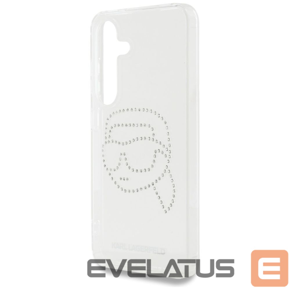 Citas preces Karl Lagerfeld Case Karl Lagerfeld Rhinestones Karl Head Logo Samsung Galaxy S25 transparent