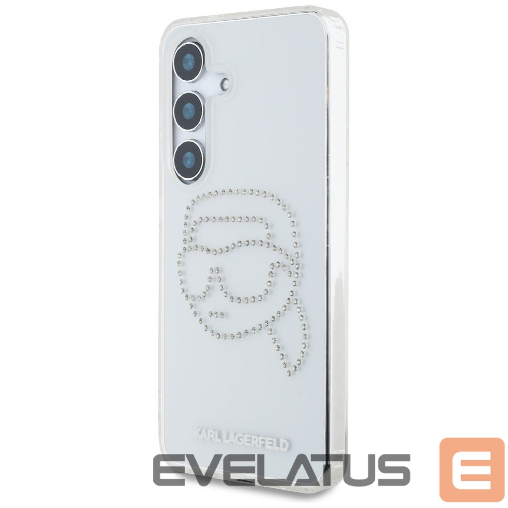 Citas preces Karl Lagerfeld Case Karl Lagerfeld Rhinestones Karl Head Logo Samsung Galaxy S25 transparent