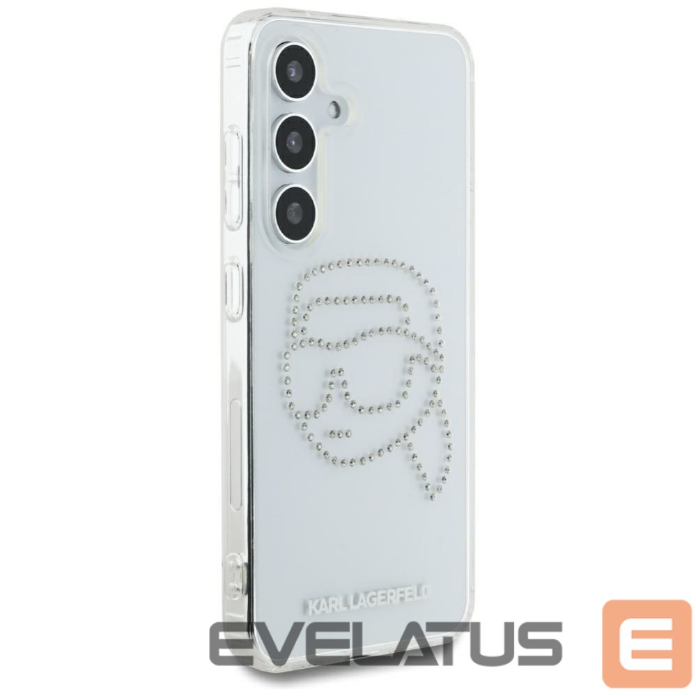 Citas preces Karl Lagerfeld Case Karl Lagerfeld Rhinestones Karl Head Logo Samsung Galaxy S25 transparent
