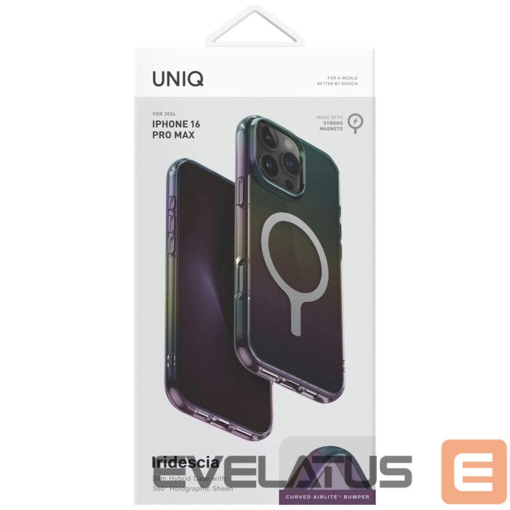 Citas preces UNIQ Uniq Iridescia Magclick Charging Case for iPhone 16 Pro Max - Black