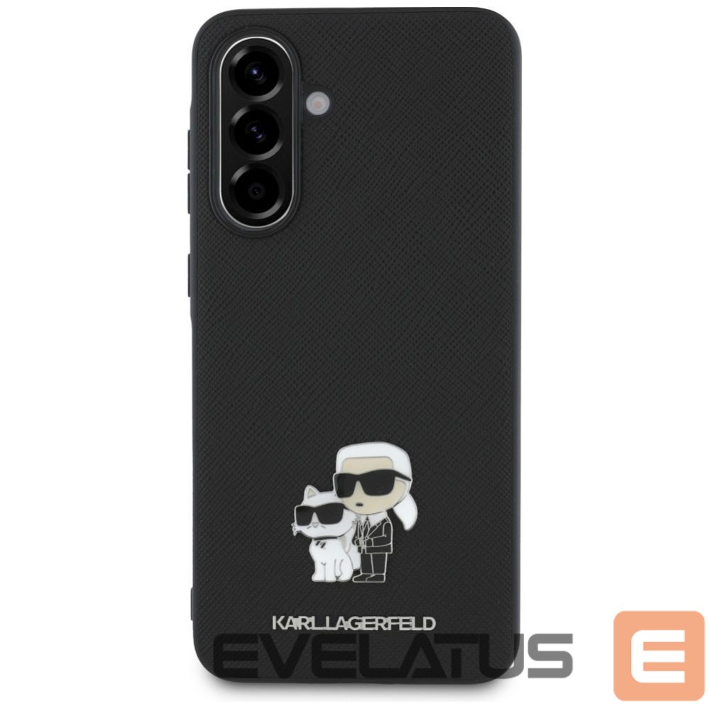 Citas preces Karl Lagerfeld Karl Lagerfeld Saffiano Case w/ K&C Metal Logo for Samsung Galaxy A56 - Black