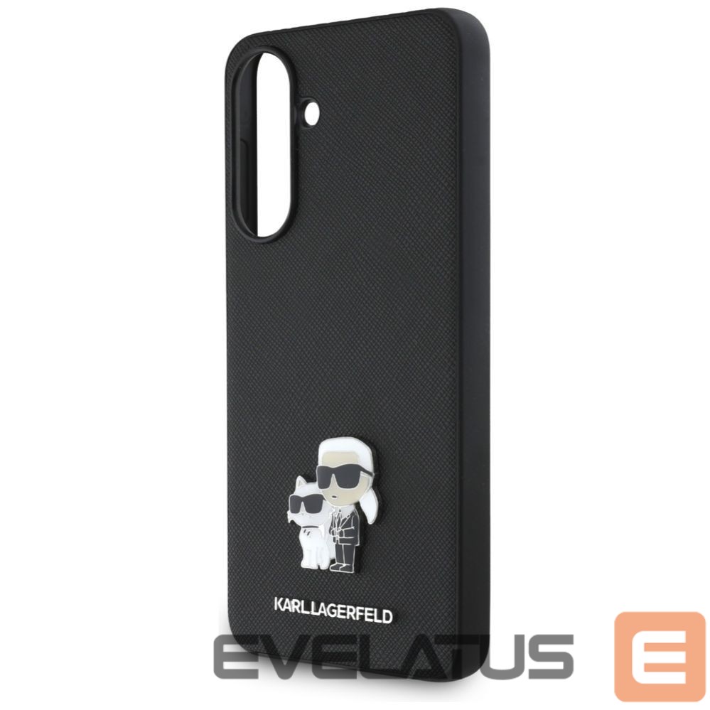 Citas preces Karl Lagerfeld Karl Lagerfeld Saffiano Case w/ K&C Metal Logo for Samsung Galaxy A56 - Black