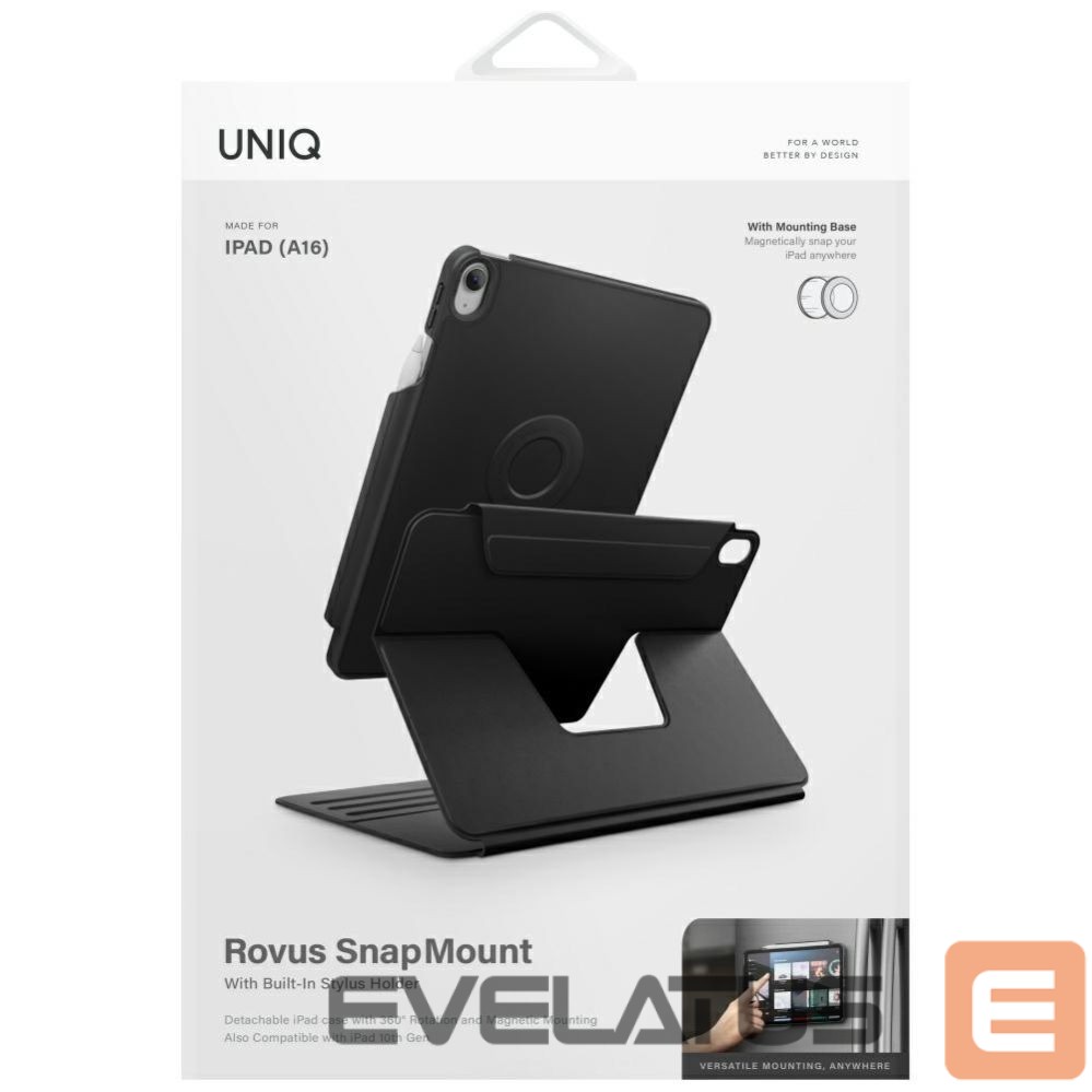 Citas preces UNIQ Uniq Rovus Snapmount Magnetic 360 Rotating Detachable case for iPad 11" 2025 / iPad 10.9" 2022 (10th gen.) - black