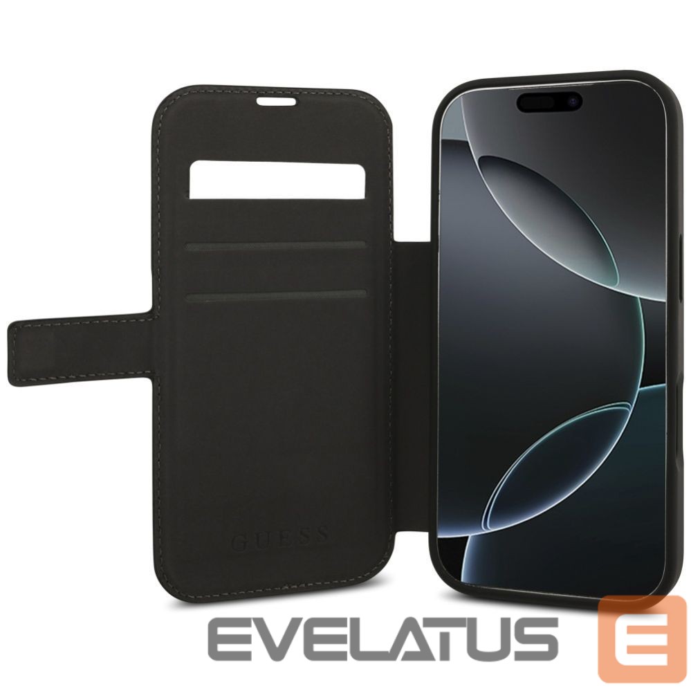 Citas preces Guess Guess Book 4G Metal Logo Case for iPhone 17 Pro - Black