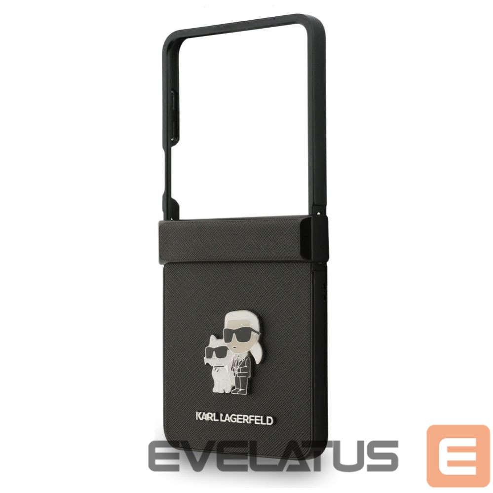 Citas preces Karl Lagerfeld Karl Lagerfeld Saffiano Karl&Choupette Pin Case for Samsung Galaxy Z Flip 7 - Black