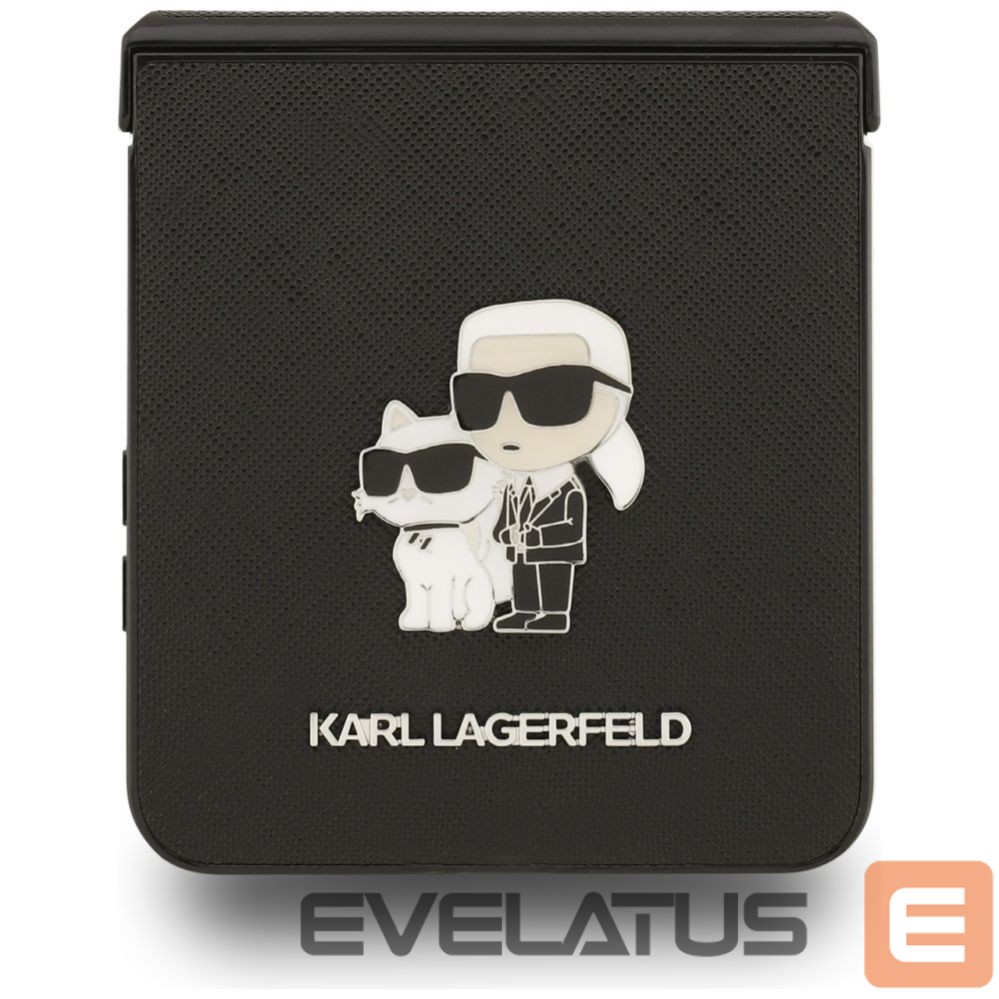 Citas preces Karl Lagerfeld Karl Lagerfeld Saffiano Karl&Choupette Pin Case for Samsung Galaxy Z Flip 7 - Black
