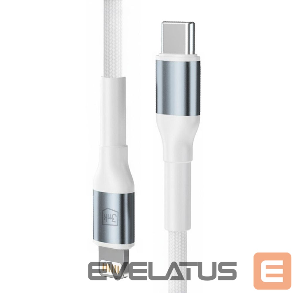 Citas preces 3MK 3mk Hyper Cable N-SERIES USB-C / Lightning 1m 9V/2A 20W / white