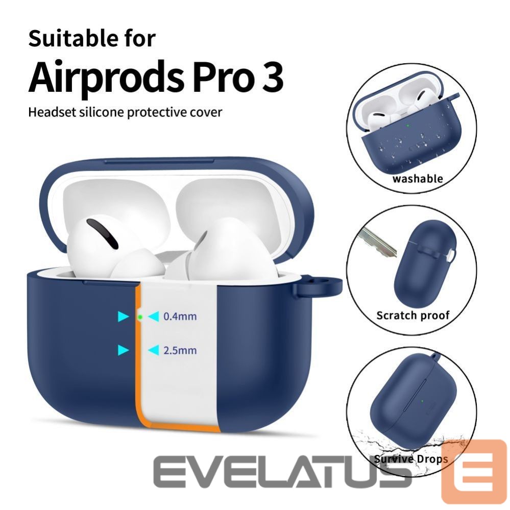 Citas preces Tech-Protect Tech-Protect Silicone Hook Case for AirPods Pro - Navy Blue