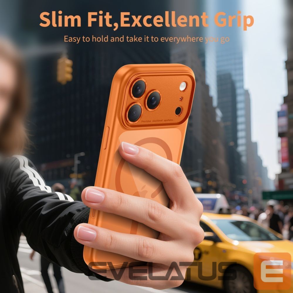 Citas preces Tech-Protect Tech-Protect Magpeak Magsafe CC Case for iPhone 17 Pro - Transparent Orange