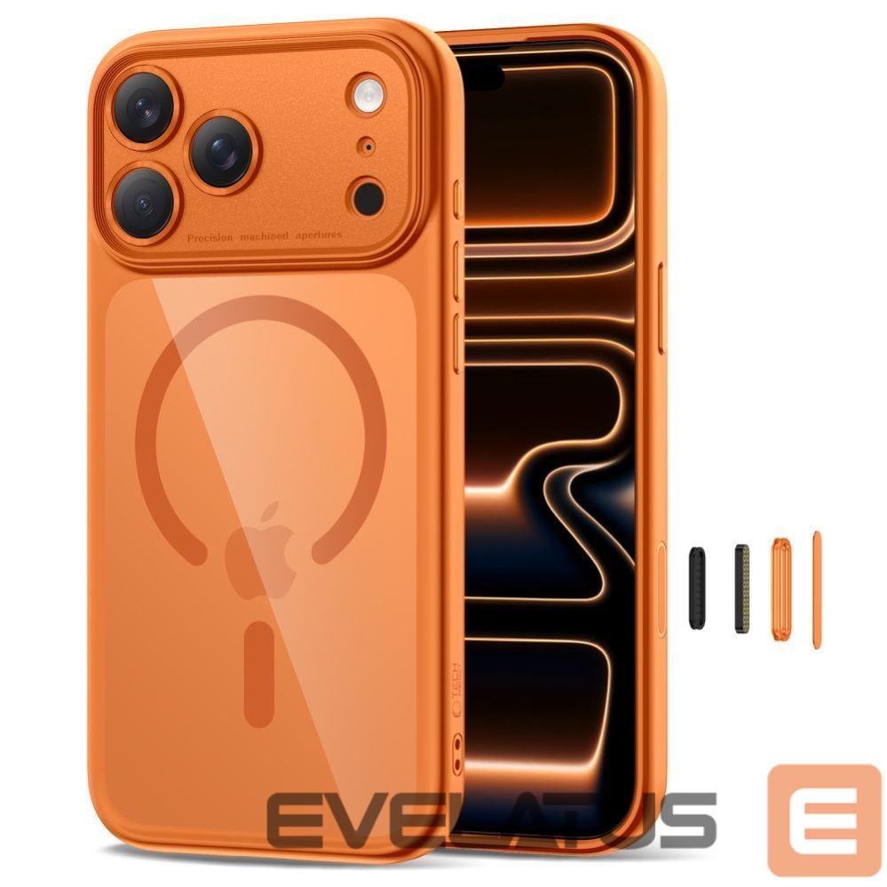 Citas preces Tech-Protect Tech-Protect Magpeak Magsafe CC Case for iPhone 17 Pro - Transparent Orange