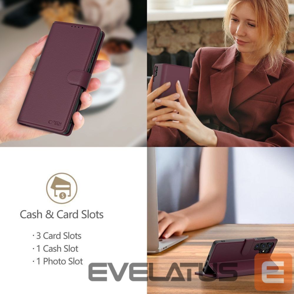 Citas preces Tech-Protect Tech-Protect Wallet Case for Samsung Galaxy A26 5G / A17 4G / 5G - Burgundy