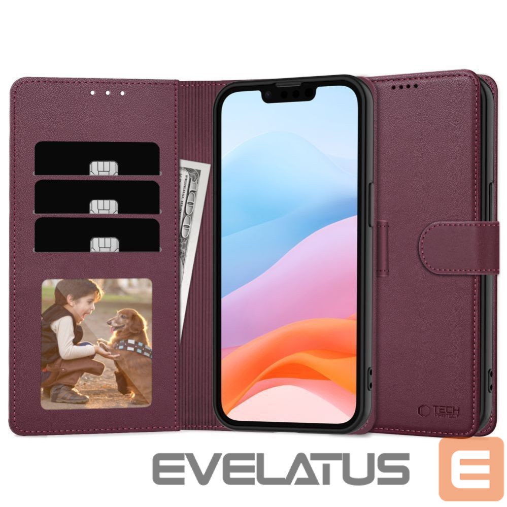 Citas preces Tech-Protect Tech-Protect Wallet Case for Samsung Galaxy A26 5G / A17 4G / 5G - Burgundy