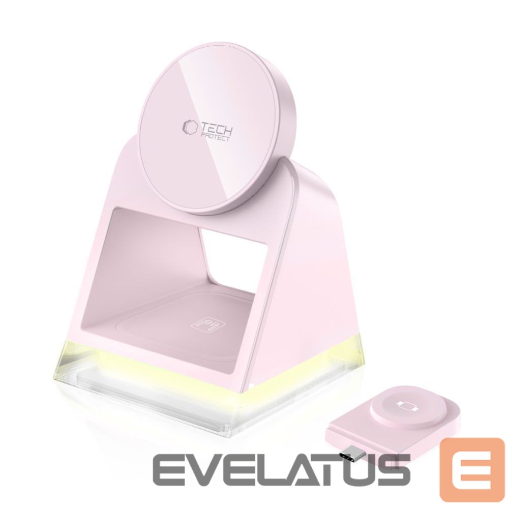 Citas preces Tech-Protect Tech-Protect QI15W-A43 3in1 MagSafe Inductive Charger - Pink