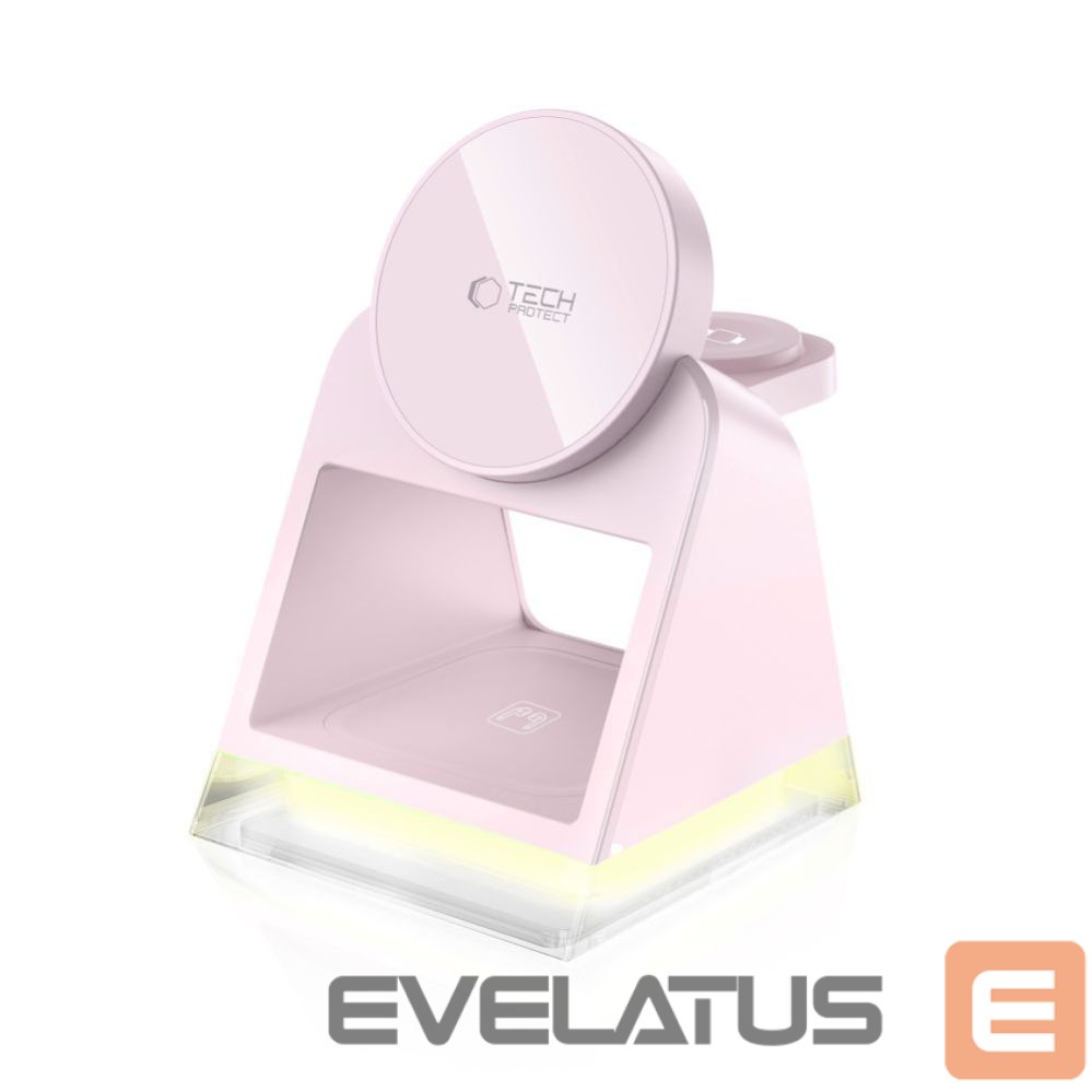 Citas preces Tech-Protect Tech-Protect QI15W-A43 3in1 MagSafe Inductive Charger - Pink