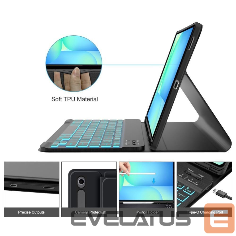 Citas preces Tech-Protect Tech-Protect SC Pen + Keyboard Case for Samsung Galaxy Tab S10 FE+ 13.1 X620 / X626B - Black