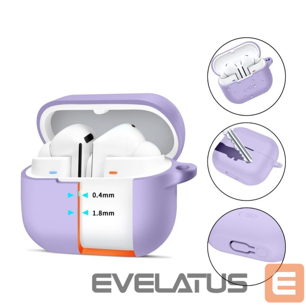 Citas preces Tech-Protect Tech-Protect Silicone Hook Case for Samsung Galaxy Buds 3 / 3 FE / 3 Pro - Purple