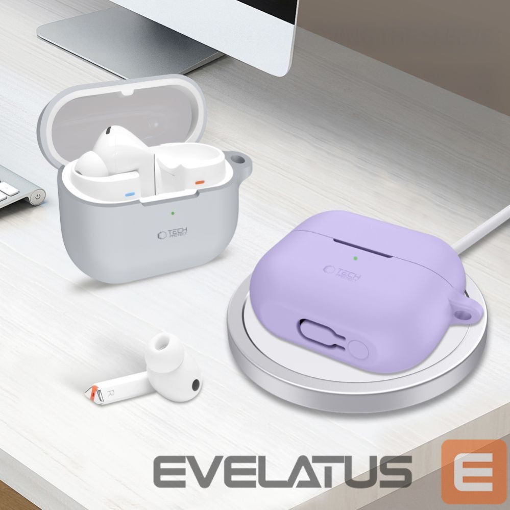 Citas preces Tech-Protect Tech-Protect Silicone Hook Case for Samsung Galaxy Buds 3 / 3 FE / 3 Pro - Purple